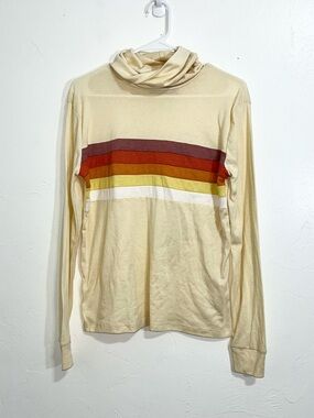 ModCloth x CAMP Collection Retro Striped Long Sleeve Cowl Neck Shirt Size XL